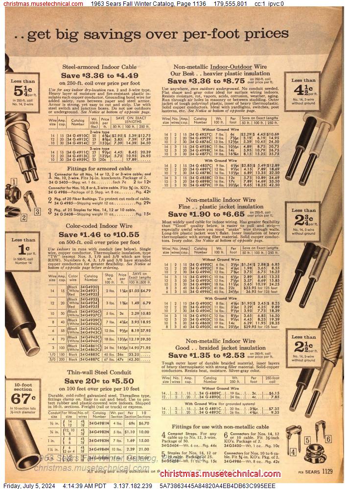 1963 Sears Fall Winter Catalog, Page 1136