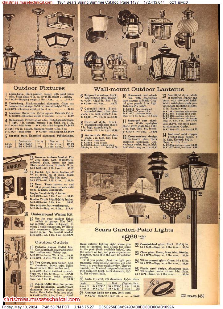 1964 Sears Spring Summer Catalog, Page 1437