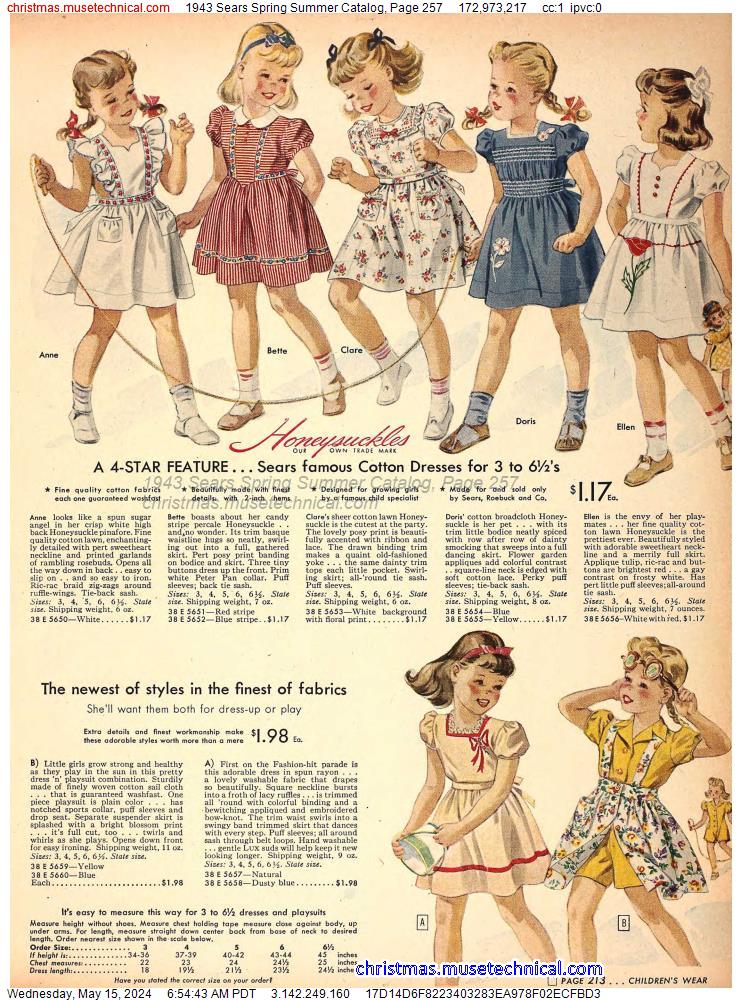 1943 Sears Spring Summer Catalog, Page 257