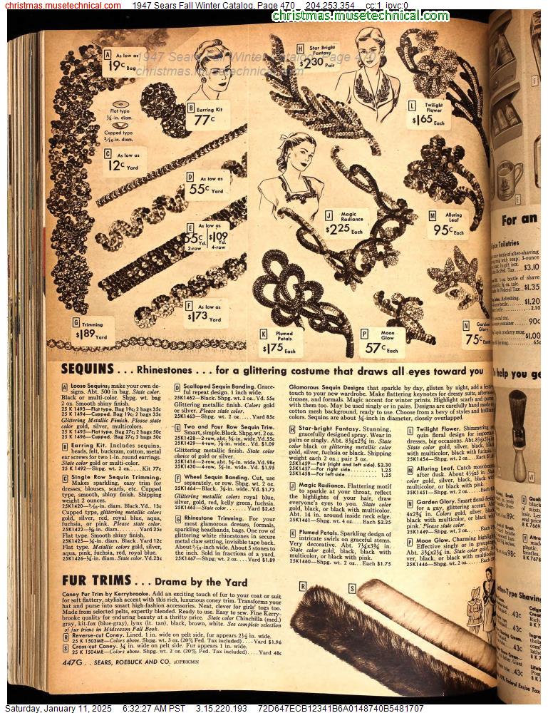 1947 Sears Fall Winter Catalog, Page 470