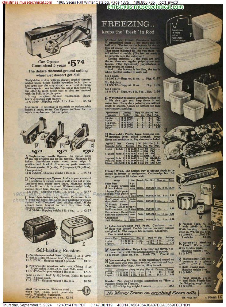 1965 Sears Fall Winter Catalog, Page 1375