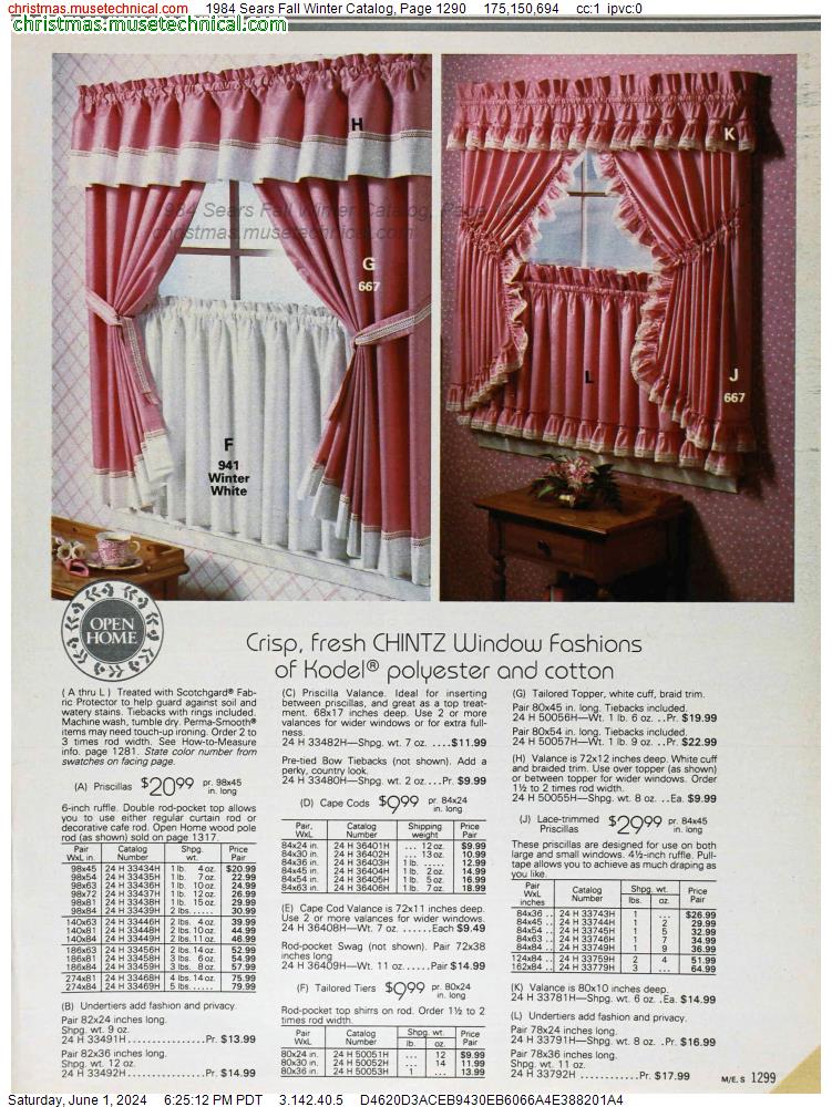 1984 Sears Fall Winter Catalog, Page 1290