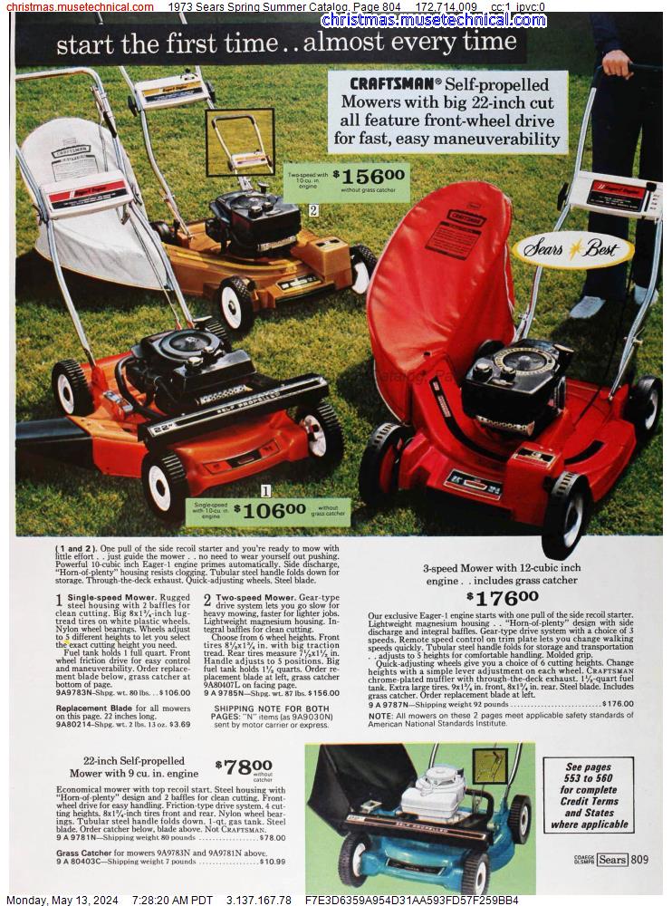 1973 Sears Spring Summer Catalog, Page 804