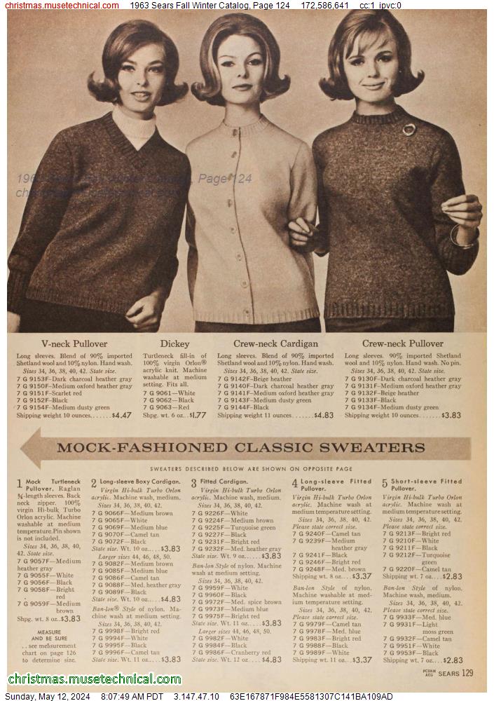1963 Sears Fall Winter Catalog, Page 124