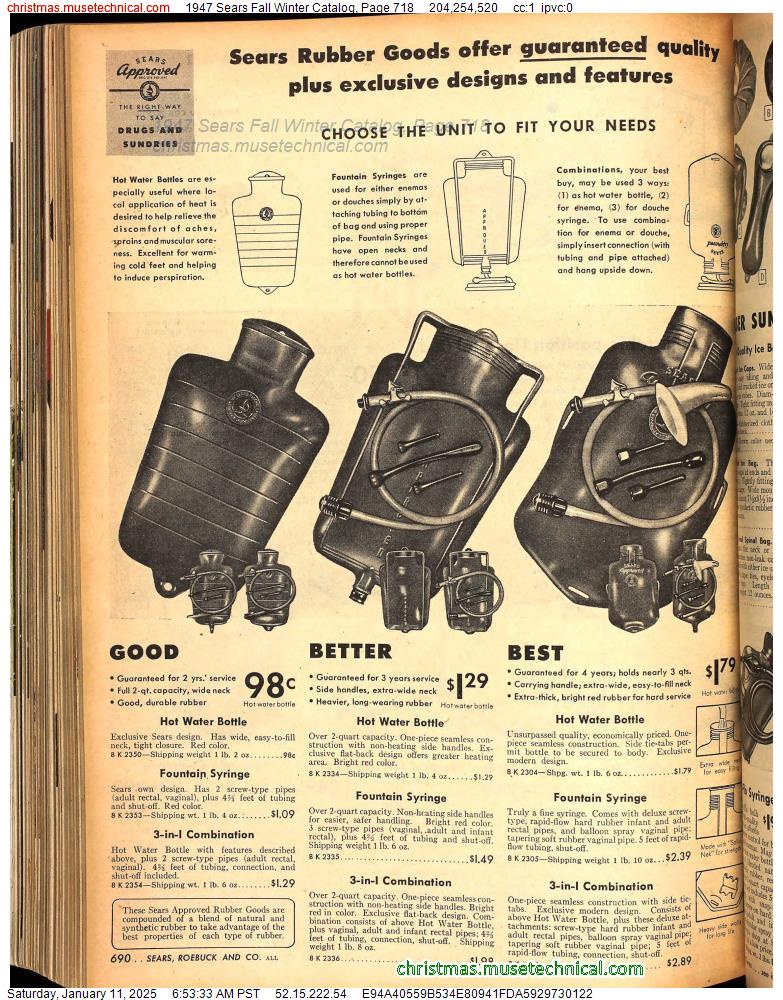 1947 Sears Fall Winter Catalog, Page 718