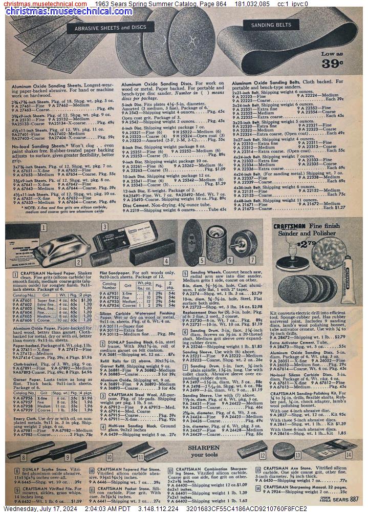 1963 Sears Spring Summer Catalog, Page 864