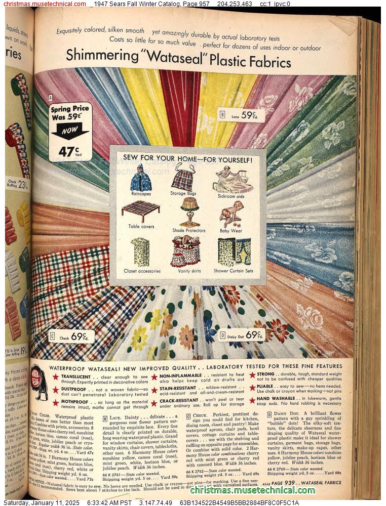 1947 Sears Fall Winter Catalog, Page 957