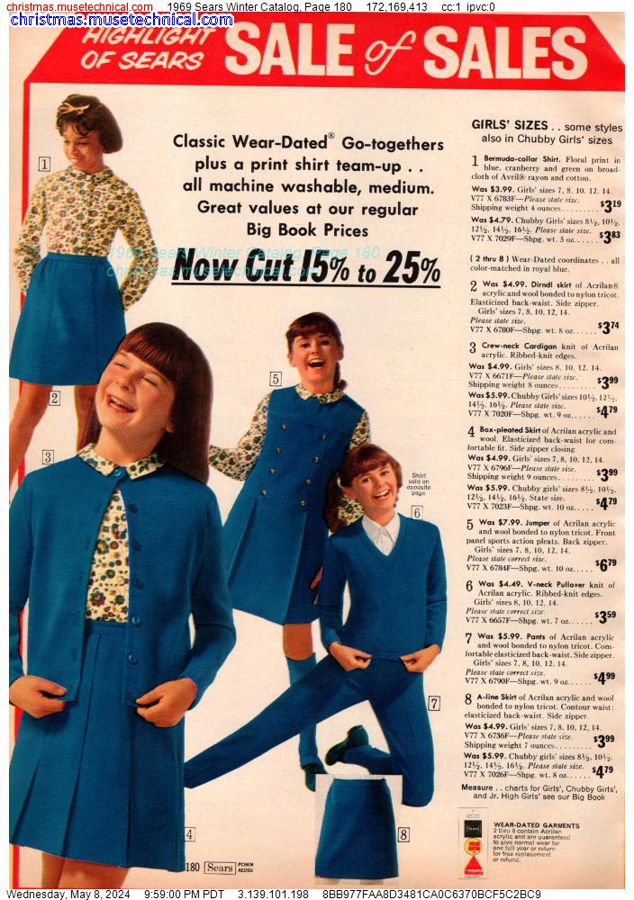 1969 Sears Winter Catalog, Page 180