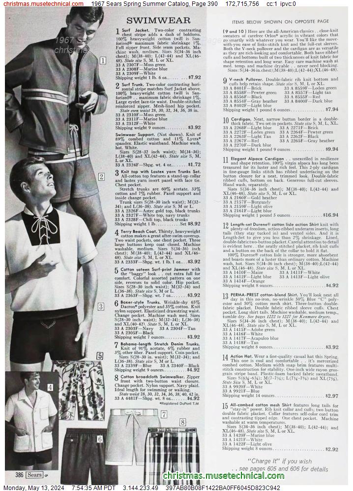 1967 Sears Spring Summer Catalog, Page 390