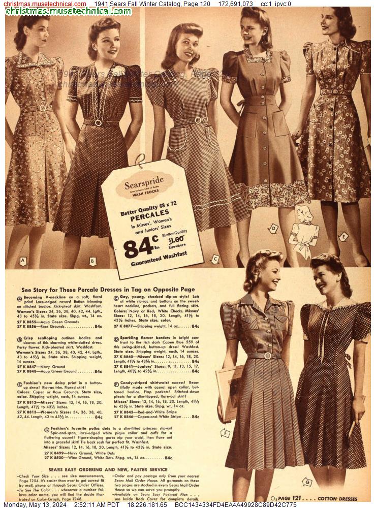 1941 Sears Fall Winter Catalog, Page 120