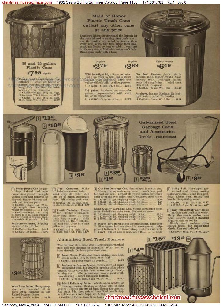 1962 Sears Spring Summer Catalog, Page 1153