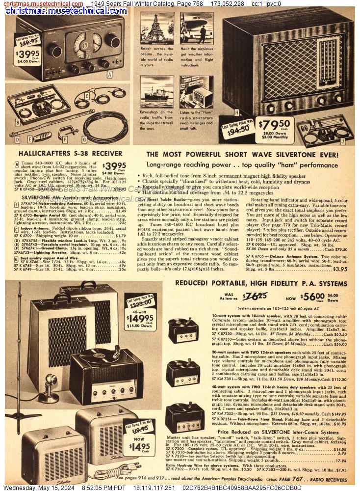 1949 Sears Fall Winter Catalog, Page 768