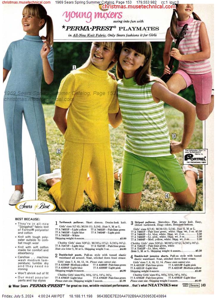 1969 Sears Spring Summer Catalog, Page 153
