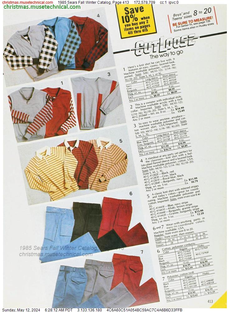 1985 Sears Fall Winter Catalog, Page 413