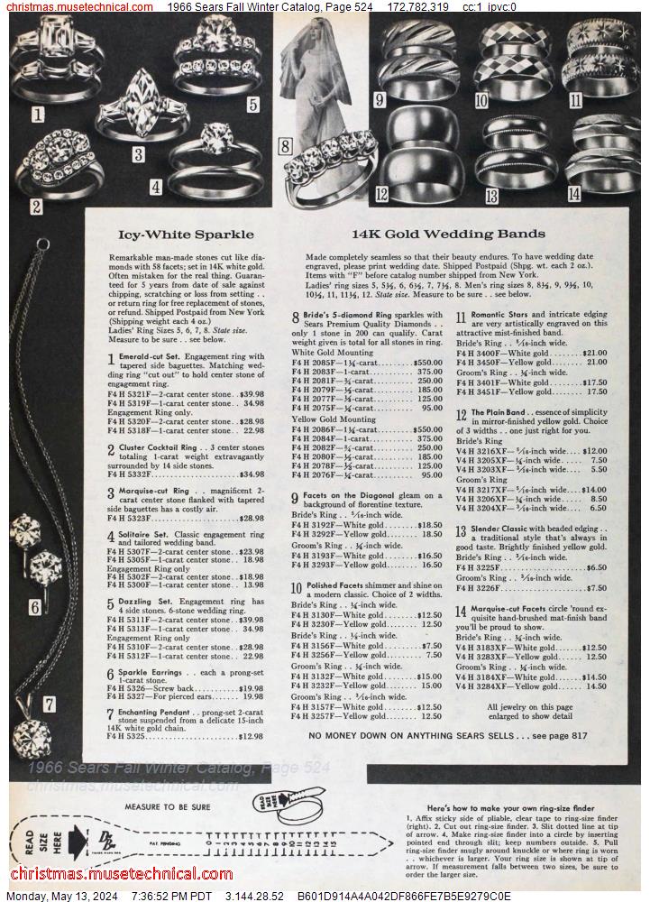 1966 Sears Fall Winter Catalog, Page 524