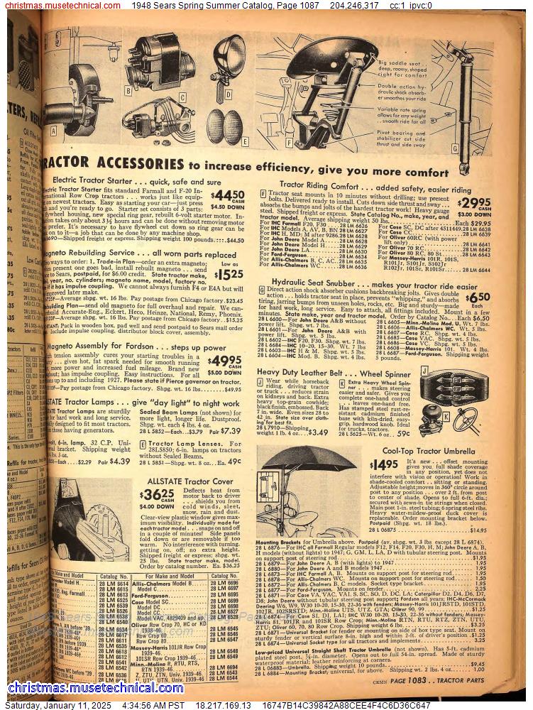 1948 Sears Spring Summer Catalog, Page 1087