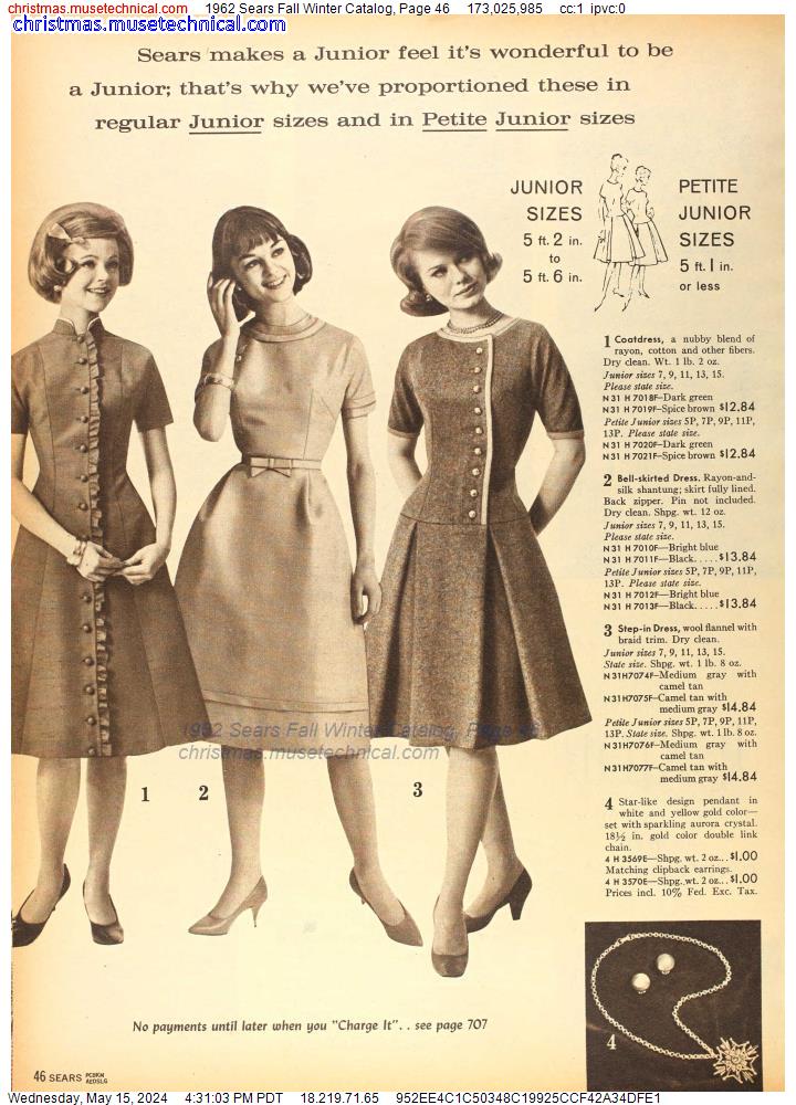 1962 Sears Fall Winter Catalog, Page 46