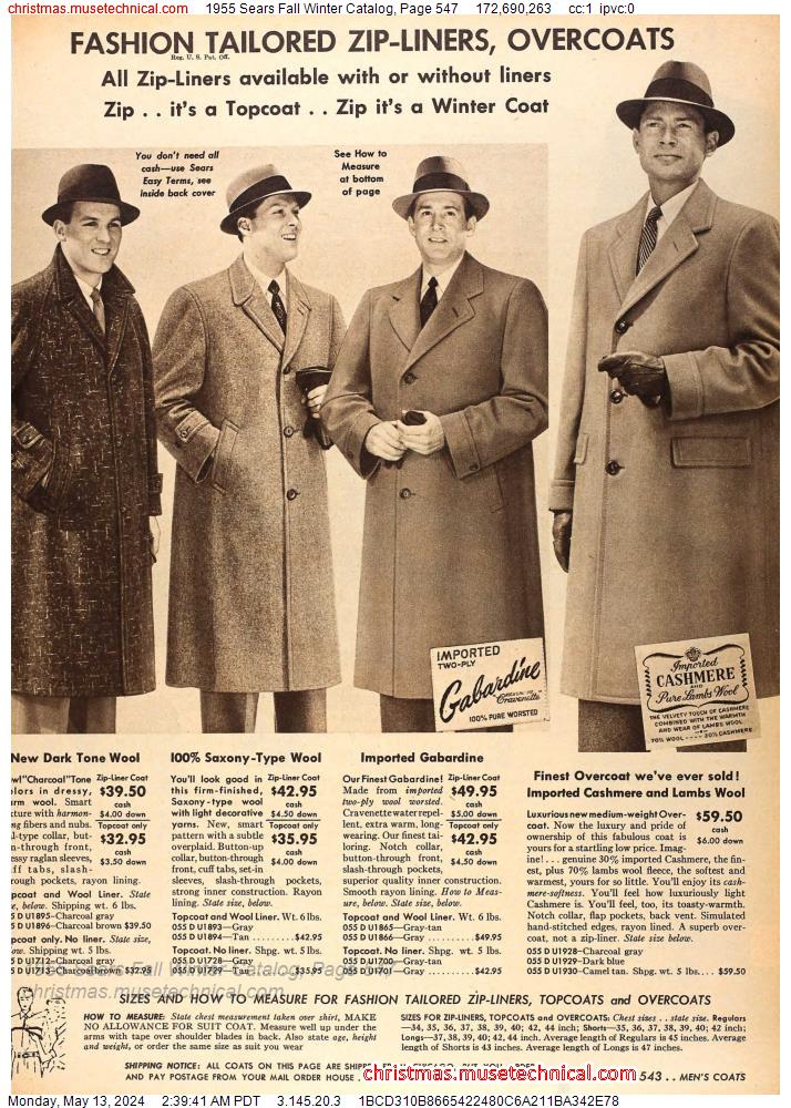 1955 Sears Fall Winter Catalog, Page 547