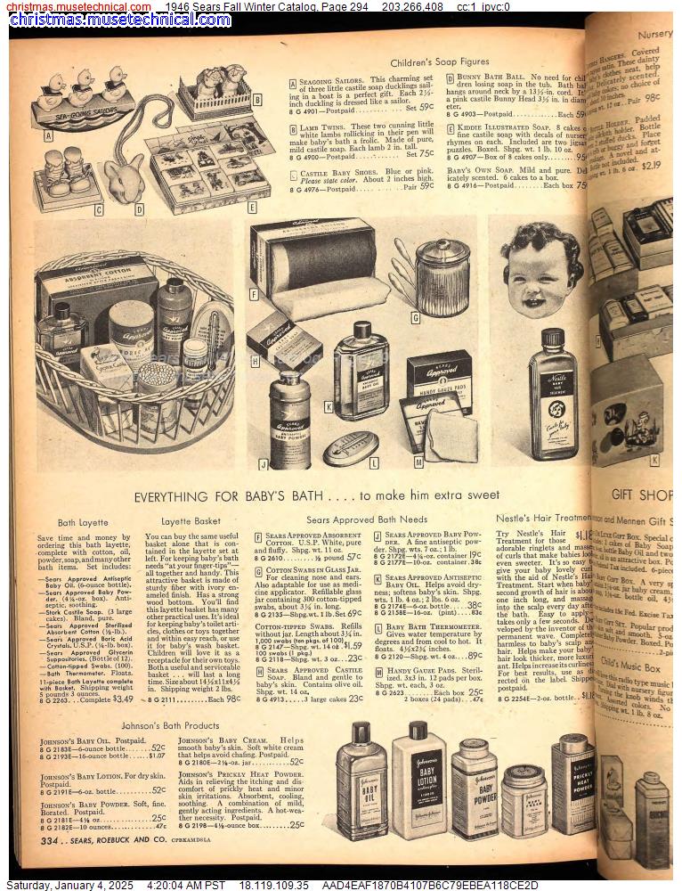 1946 Sears Fall Winter Catalog, Page 294