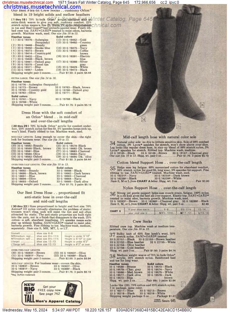 1971 Sears Fall Winter Catalog, Page 645