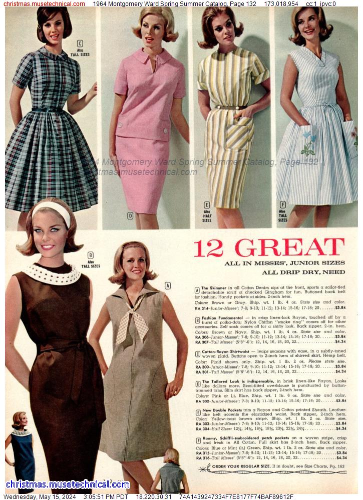 1964 Montgomery Ward Spring Summer Catalog, Page 132