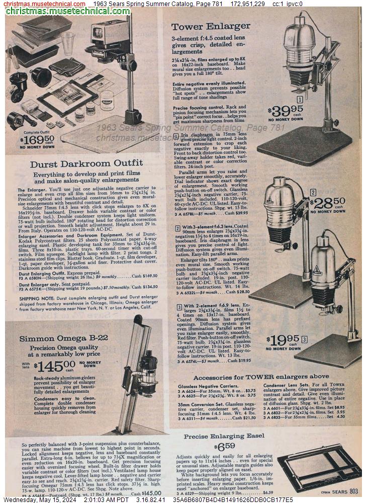 1963 Sears Spring Summer Catalog, Page 781