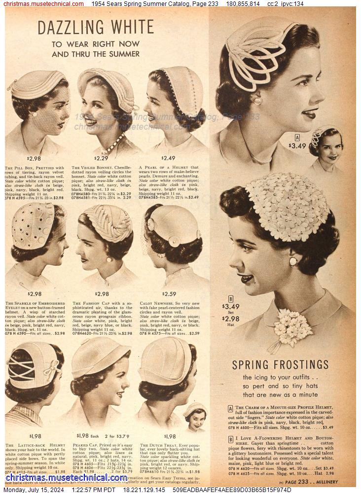1954 Sears Spring Summer Catalog, Page 233