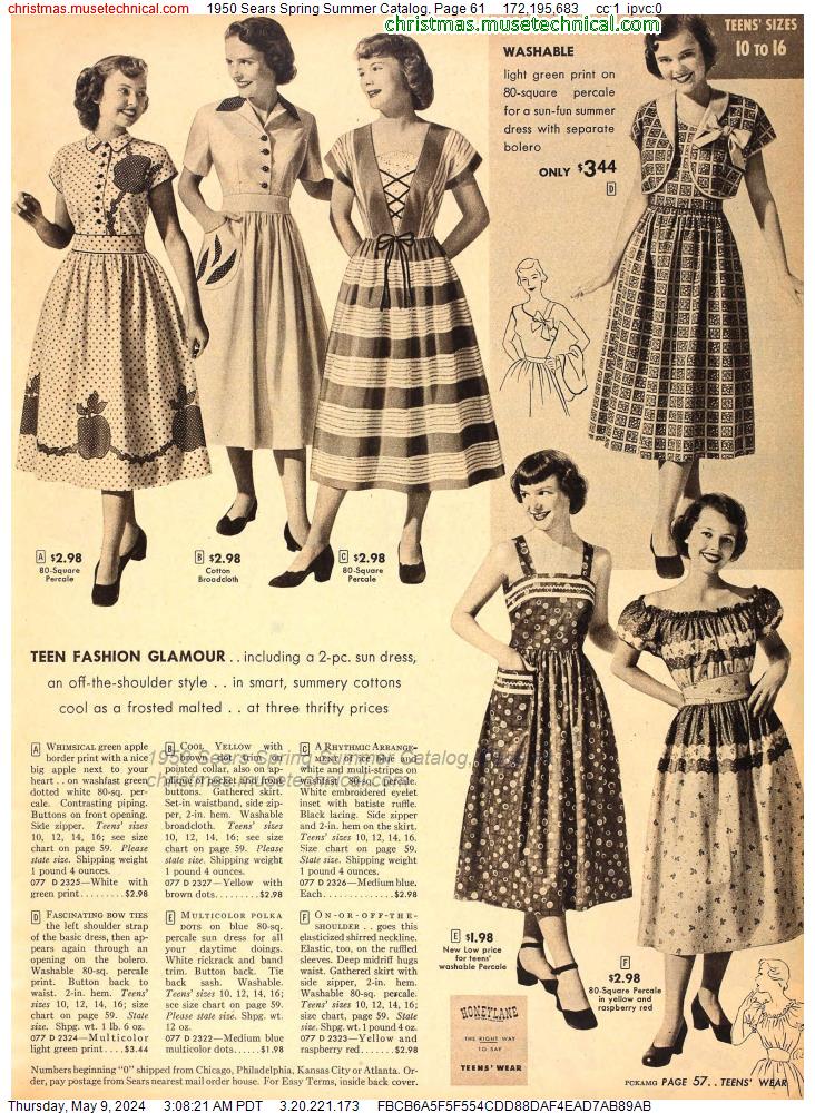 1950 Sears Spring Summer Catalog, Page 61