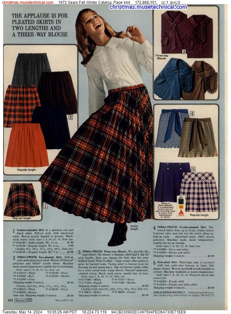 1972 Sears Fall Winter Catalog, Page 444