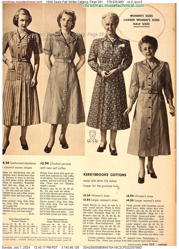1948 Sears Fall Winter Catalog, Page 261