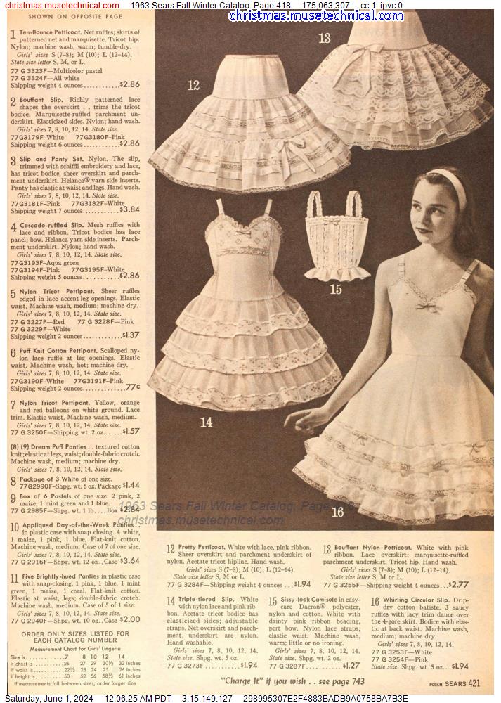1963 Sears Fall Winter Catalog, Page 418