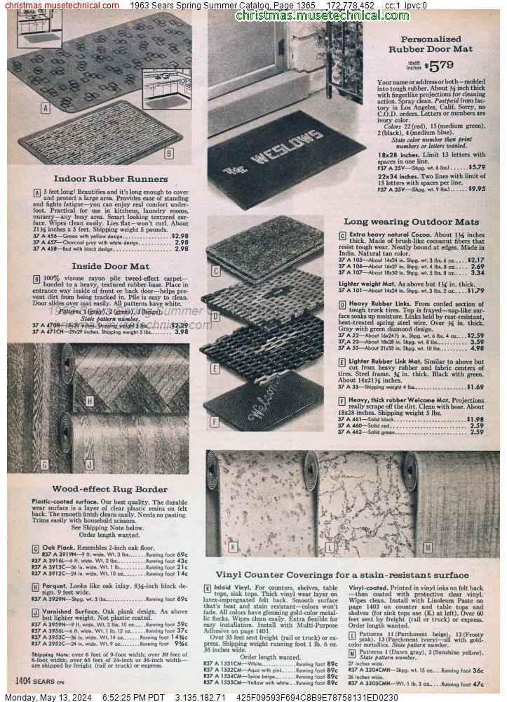 1963 Sears Spring Summer Catalog, Page 1365