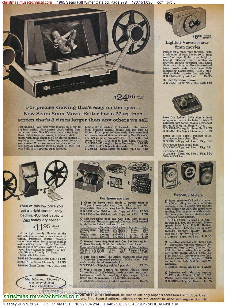 1965 Sears Fall Winter Catalog, Page 978