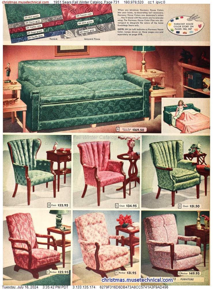 1951 Sears Fall Winter Catalog, Page 731