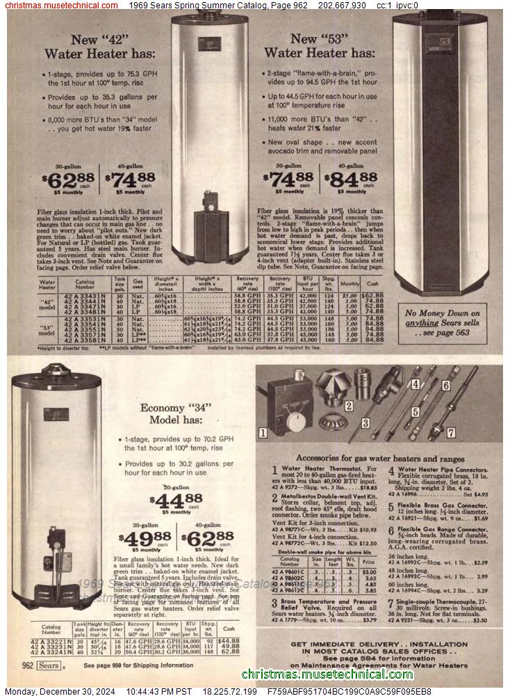 1969 Sears Spring Summer Catalog, Page 962