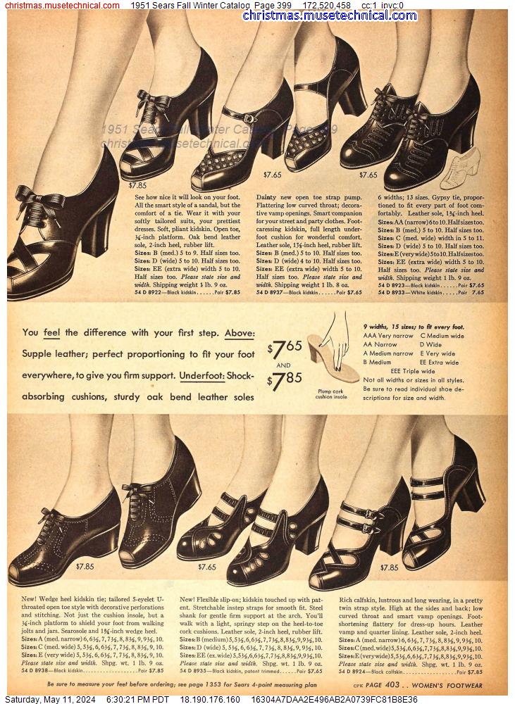 1951 Sears Fall Winter Catalog, Page 399