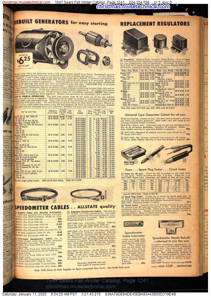 1947 Sears Fall Winter Catalog, Page 1241