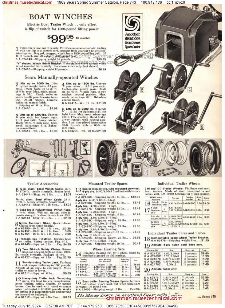 1969 Sears Spring Summer Catalog, Page 743
