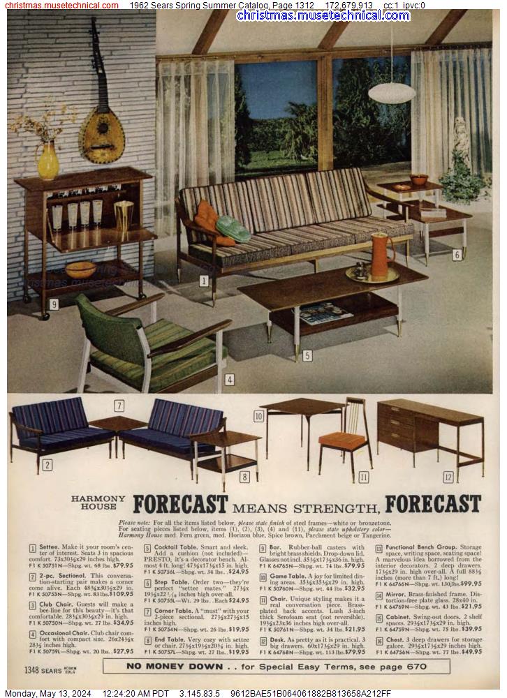 1962 Sears Spring Summer Catalog, Page 1312