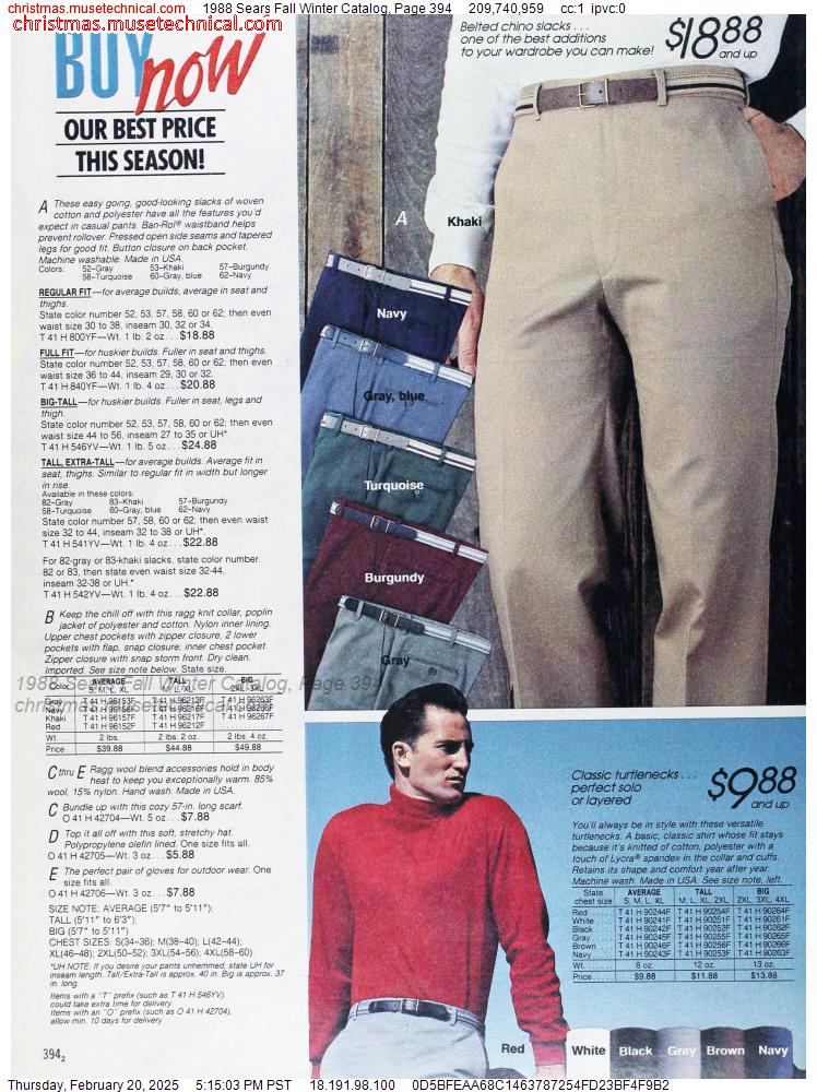 1988 Sears Fall Winter Catalog, Page 394