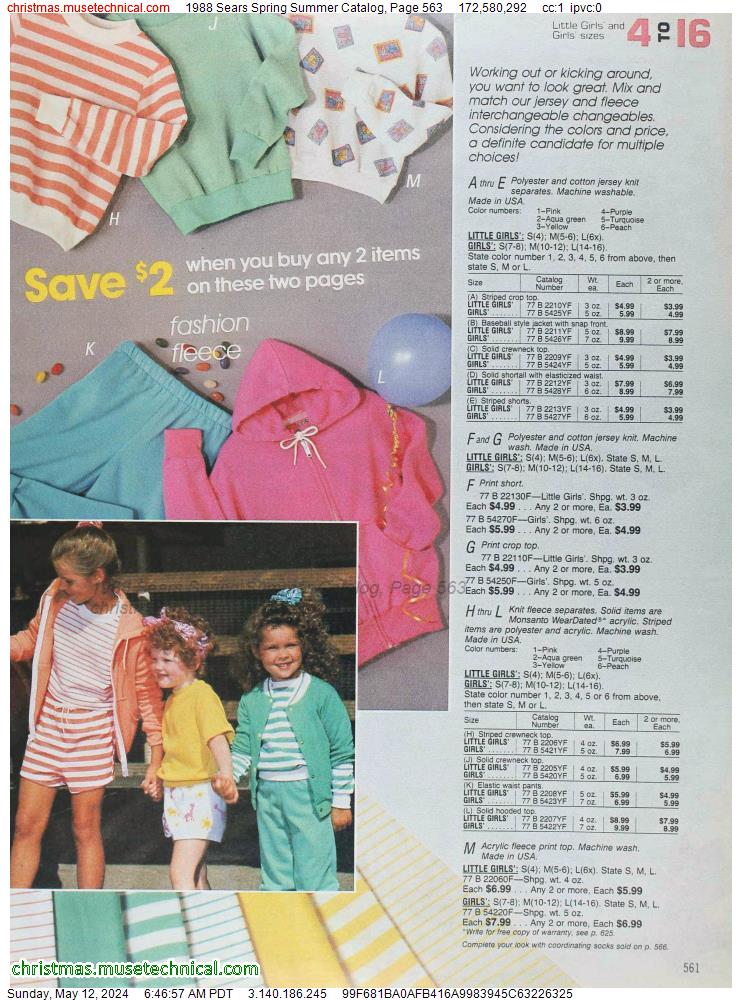 1988 Sears Spring Summer Catalog, Page 563