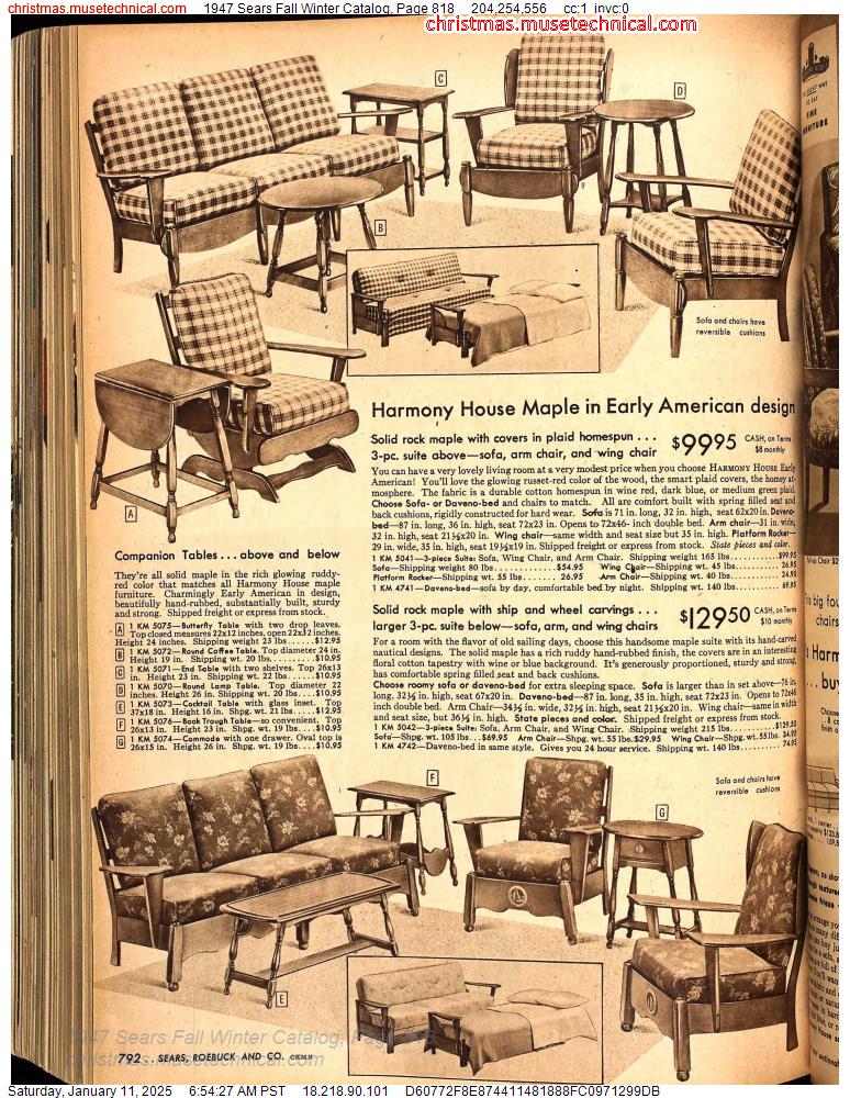 1947 Sears Fall Winter Catalog, Page 818