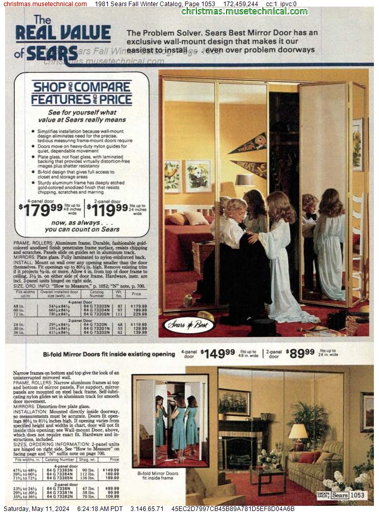 1981 Sears Fall Winter Catalog, Page 1053