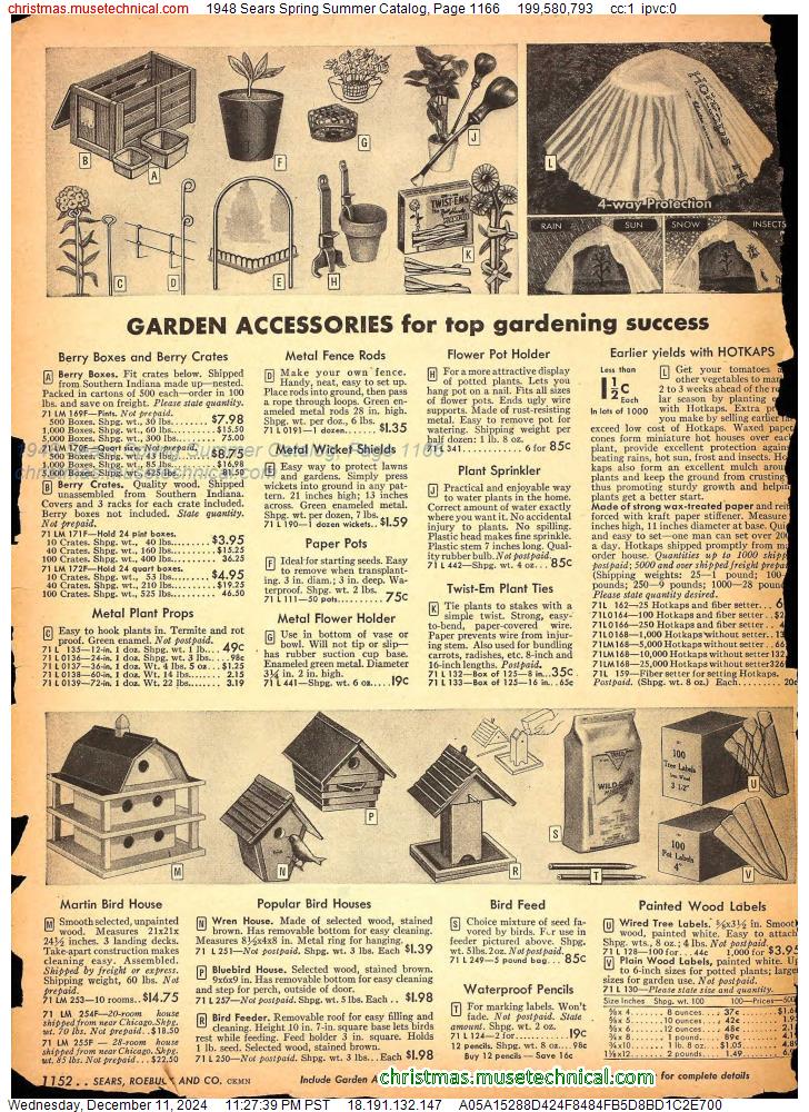 1948 Sears Spring Summer Catalog, Page 1166