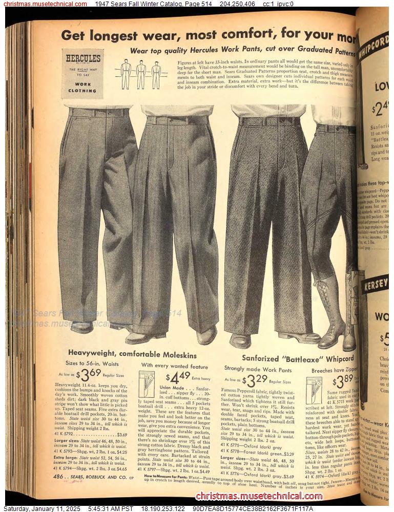 1947 Sears Fall Winter Catalog, Page 514