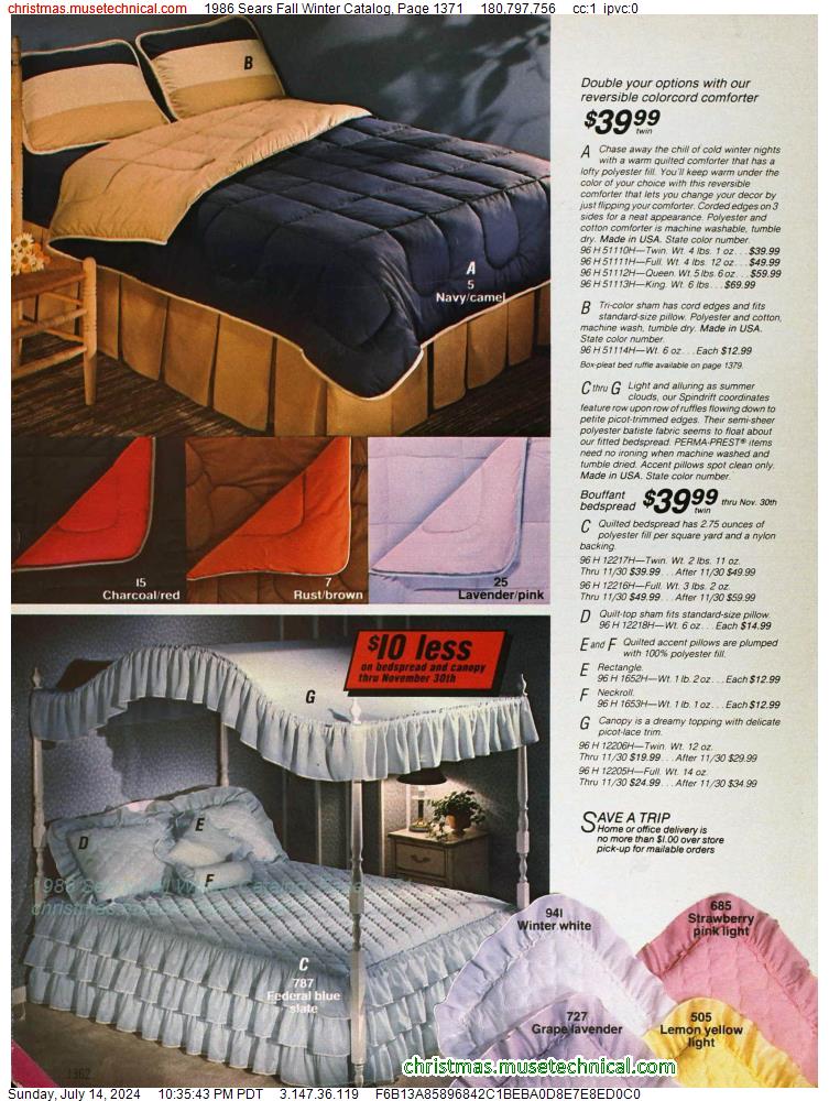1986 Sears Fall Winter Catalog, Page 1371