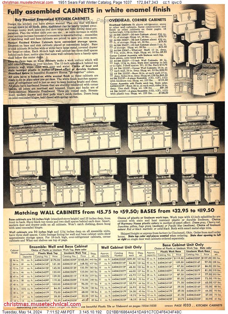 1951 Sears Fall Winter Catalog, Page 1037