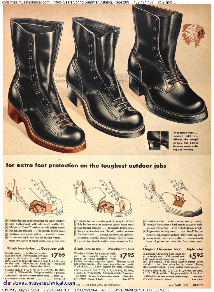 1945 Sears Spring Summer Catalog, Page 289