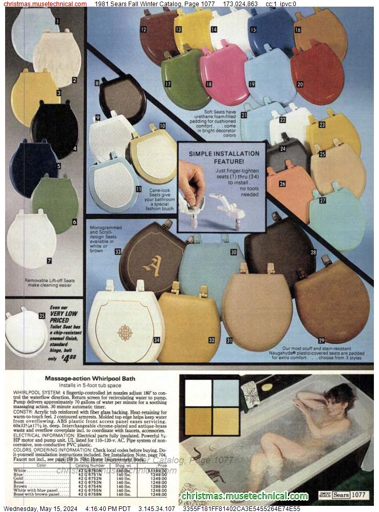 1981 Sears Fall Winter Catalog, Page 1077