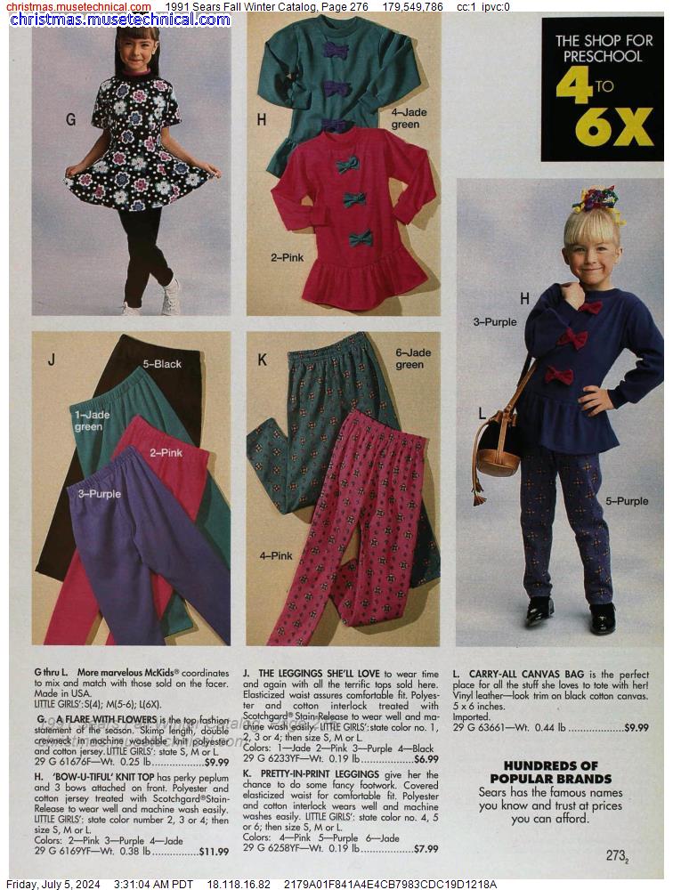 1991 Sears Fall Winter Catalog, Page 276